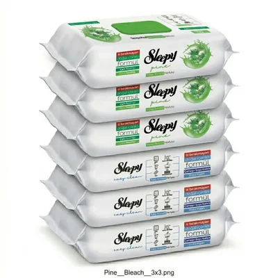 Obrázek produktu pro Čisticí ubrousky Sleepy Easy Clean – 3x100 borovice + 3x100 modré | Sada čisticích ubrousků