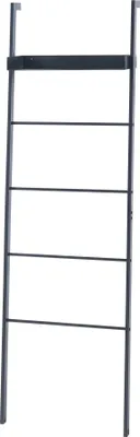 Obrázek produktu pro Žebříkový regál "Øksnes" se 4 příčkami a kovovou policí 160 x 50 x 27,5 cm Černý