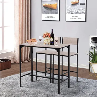 Obrázok produktu pre Barová stolička z MDF a kovu | Farba: prírodná, čierna | Rozmery: 35,04 x 17,72 x 34,25 cm