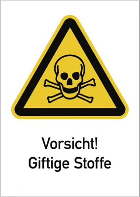Produktbild von Dreifke® Vorsicht! Giftige Stoffe ISO 7010, Kombischild, Folie, 131x185 mm