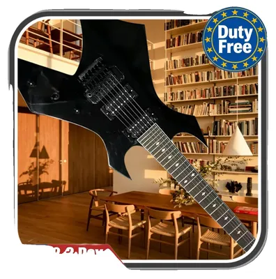 Image de Guitare, chevalet réglable, manche en palissandre, noire