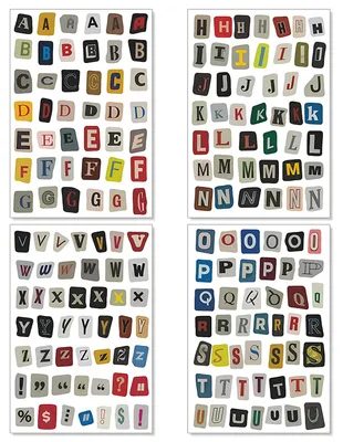 Produktbild von Scrapbooking-Sticker - 181-teiliges Retro-Alphabetset - DIY-Basteln und Journale - Selbstklebend und wasserfestes Vinyl