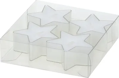 Produktbild von Steinhart Kerzen Stern 5,5 x 2,6 cm 4er-Pack weiß
