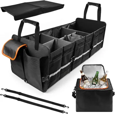 Obrázok produktu pre Úložné boxy do batožinového priestoru, plastové, 3 kusy, vhodné do auta