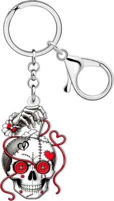 Productafbeelding van Sleutelhanger, acryl, griezelig poppetje, 5 cm, Halloween accessoire