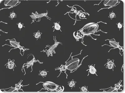 Produktbild von MuchoWow® Mauspad Mousepad Muster - Insekten - Schwarz und Weiß 23x19 cm - Mousepads - Maus Mat - Pad - Mausunterlage - Schreibtischunterlage - Mauspad