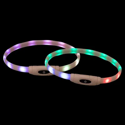 Produktbild von TRIXIE Flash Leuchtring USB - multicolor - 65 cm/16 mm