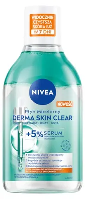 Immagine prodotto di NIVEA Derma Skin Clear, Soluzione Micellare per la detersione e il trucco, con 5% di siero, 400 ml