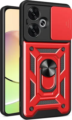 Produktbild von Hülle für Xiaomi Redmi 13C 5G Magnetische Ring Ständer Halter Dia Kameraschutz TPU Bumper Silikon Schutzhülle Rot