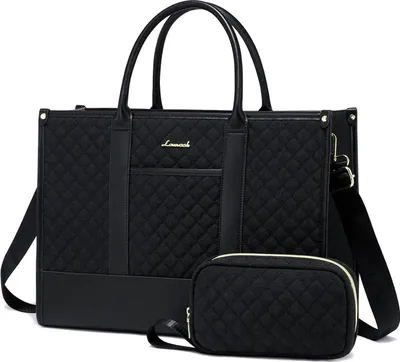 Produktbild von LOVEVOOK Laptoptasche Damen 17 Zoll Schwarz Wasserdicht Groß Tote Bag