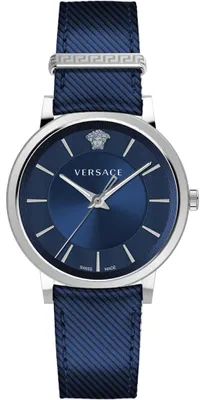 Produktbild von Versace V Circle Uni Uhr silber blau