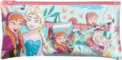 Zdjęcie produktu dla Piórnik dziecięcy Euroswan | FROZEN - 19 cm - Kolorowy - Z przyborami szkolnymi - Oryginalny produkt licencjonowany