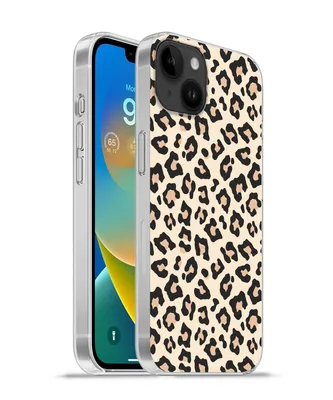 Produktbild von MuchoWow® Handyhülle Schutzhülle Hülle für Apple iPhone 14 Plus - Soft case Weiß - Rosa - Leopardenmuster Silikon Softcase Handy Hülle - Abbildung