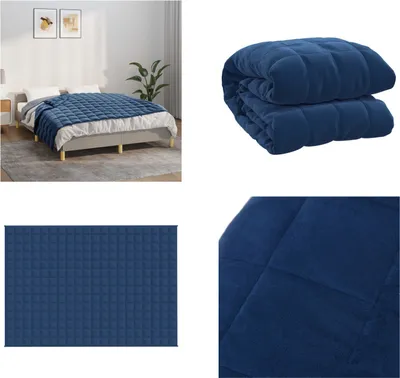 Obrázok produktu pre vidaXL záťažová deka modrá 138x200 cm 10 kg látka - záťažová deka - záťažová deka - záťažová deka - deka