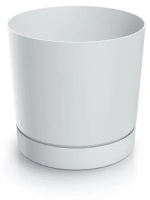 Produktbild von Blumentopf mit Untersetzer weiß TUBO P DPOP240-S449