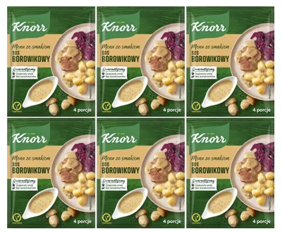 Produktbild von Knorr Steinpilz Sauce 6x 37g - Instant Soße Pulver Feinschmecker