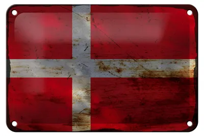 Produktbild von Blechschild Flagge Dänemark 18x12cm Flag of Denmark Rost