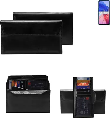 Produktbild von K-S-Trade Handy Hülle kompatibel mit Oppo A55 4G Schutz Hülle Tasche Schutz Case Handytasche Kunstleder schwarz, 1x