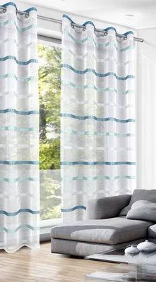 Produktbild von Ösenschal Webstreifen petrol - Größe (HxB): 245x135cm Farbe: Petrol