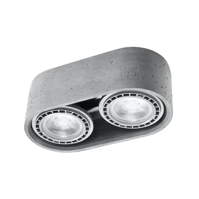 Image de Plafonnier BASIC 2 béton 2xGU10/ES111 10W béton 9x14x27cm Sollux Lighting