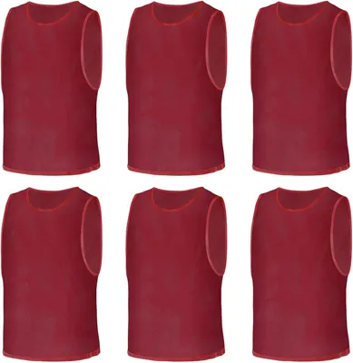 Productafbeelding van Trainingsvest 6 stuks, volwassenen kinderen, ademend net, vrije maat, sneldrogend sportvest