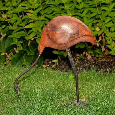 Produktbild von Vogelfigur Gartenfigur Metallfigur Kranich Tierfiguren - 39 cm x 36 cm