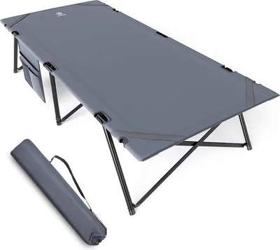 Obrázok produktu pre Skladacie kempingové lôžko XL, stabilné a prenosné lôžko na kempovanie, cestovanie, do záhrady a do interiéru, rozmery 214 x 79 x 50 cm, nosnosť 200 kg