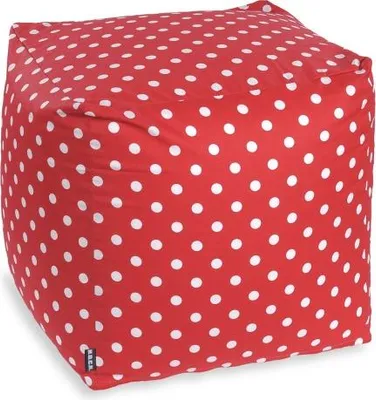 Produktbild von H.O.C.K. Punkte Pouf Bean Cube 40x40x40cm gepunktet rot