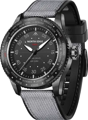 Obrázek produktu pro Hodinky North Edge Mach Watch, pilotní hodinky, pánské hodinky na solární pohon, vodotěsnost 50 m, chronograf, noční vidění, výdrž až 180 dní, solární hodinky