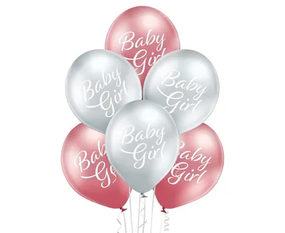 Produktbild von Luftballon Ø30cm Baby Girl | 6 Stück Babyparty Dekoration für Mädchen