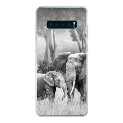 Produktbild von MuchoWow® Handyhülle Schutzhülle Hülle für Samsung Galaxy S10 Lite Elefant - Tiere - Natur - Schwarz und weiß Silikon Softcase Handy Hülle - Schutz