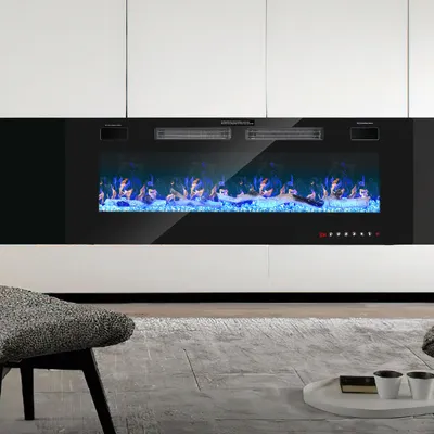 Productafbeelding van Ikodm Elektrische kachel, 127 cm, inbouwmodel, 1500W, met Wi-Fi en app-bediening, afstandsbediening, 5 helderheidsniveaus en oververhittingsbeveiliging