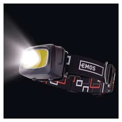 CREE LED + COB LED čelovka P3531, 330 lm, 65 m, 3x AAA