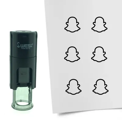 Immagine prodotto di Logo Snapchat timbro CombiCraft rotondo 10 mm - Inchiostro nero