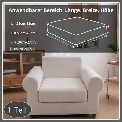 Produktbild von Stretch-Bankbezug für 2-4 Sitzplätze, waschbar, antirutsch, haustierfreundlich