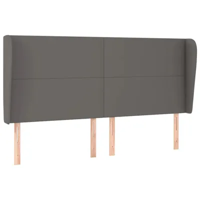 Produktbild von vidaXL Kopfteil mit Ohren Grau 163x23x118/128 cm Kunstleder