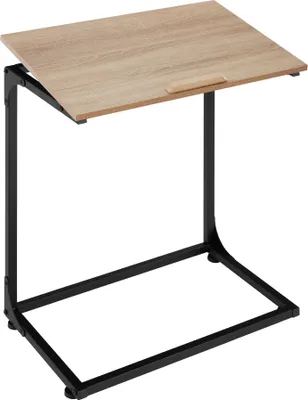 Image de Table d’appoint Ruston 55x35x66,5cm - Bois clair industriel, Chêne Sonoma