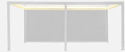 Produktbild von sweeek - LED Pergola mit motorisiertem Lamellendach Triomphe 3x6m + 2 Markisen 3m - Weiß