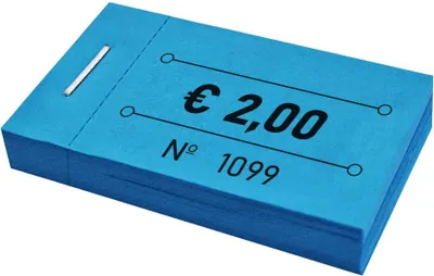 Produktbild von CombiCraft Wertmarken Block Blau € 2,00 - 5 Blöcke á  50 Abrisse