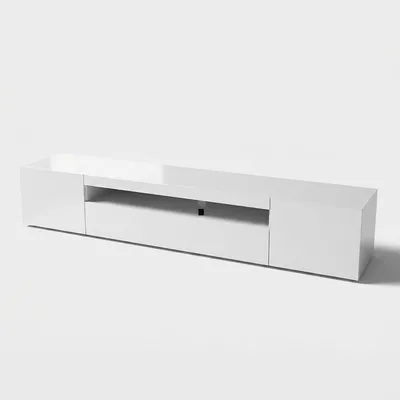 Image de Meuble TV design avec portes à tiroirs rabattables, 200 cm, blanc Daiquiri L
