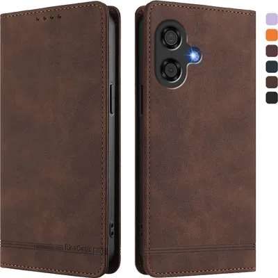 Image de Etui pour Coolpad 40i, étui rétro en cuirPolyuréthaneavec support et fentes pour cartes de crédit Marron