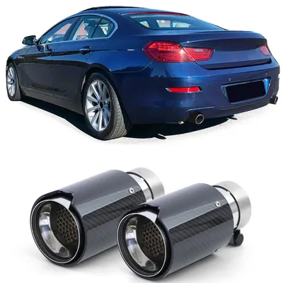Immagine prodotto di Scarico sportivo in carbonio nero a 2 tubi da 90 mm per BMW Serie 6 (F12, F13) dal 2011