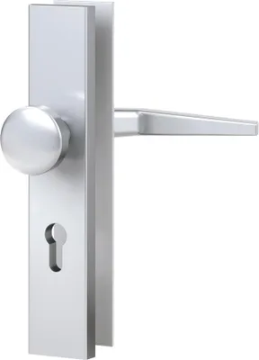 Produktbild von BASI - Vollmaterial-Schutzbeschlag - Alu F1 - Wechsel-Garnitur - Lochung: PZ - 72/8 mm - eckig - 7900-1101