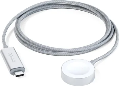 Zdjęcie produktu dla Ładowarka Epico USB-C do Apple Watch 1,2 m - srebrna