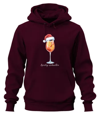 Obrázek produktu pro Aperölige Christmas Aperol Spritz Christmas Hat Orange Party Uni mikina s kapucí, vínová, M