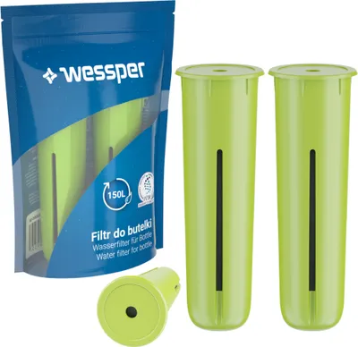 Produktbild von Wessper Wasserflaschenfilter Ersatz 2er Pack, Geeignet für Dafi-Flasche, Nachfüllpackung Für Eine Sportwasserflasche, Filter für die Filterflasche, grün