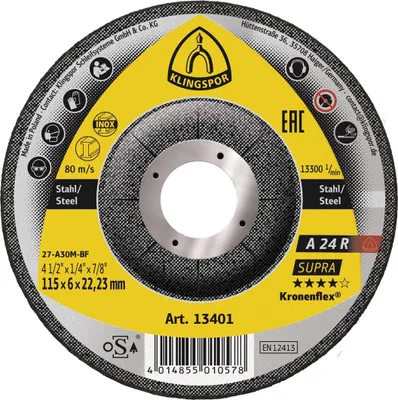 Produktbild von Klingspor A 24 R Schruppscheiben, 115 x 6 x 22,23 mm gekröpft
