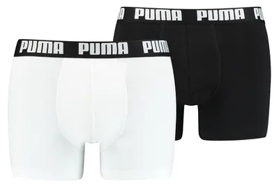 Produktbild von Puma Herren Basic Boxers Boxer-Shorts, Weiß/Schwarz, S (2er Pack)