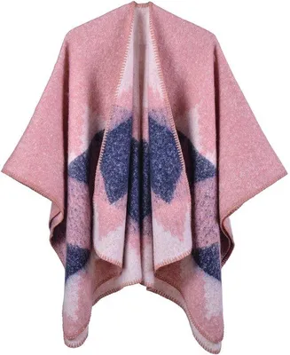 Zdjęcie produktu dla Unyqoos® Poncho damski – elegancki i ciepły, 100%.poliakryl , 127 x 140 cm, gruba dzianina, waga 710 g – wszechstronny, idealny jako szal, koc lub narzutka