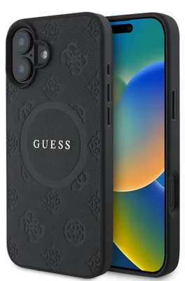 Zdjęcie produktu dla Guess pikowane etui z klasycznym MagSafe 16 (GUHMP16SPSAPSMEK) - czarne